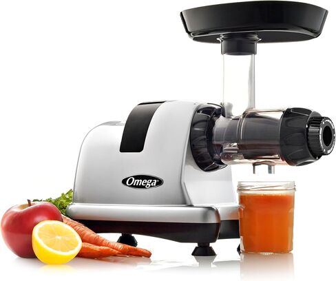 اوميجا عصارة J8006HDBLK بطيئة المضغ البارد للخضروات والفواكه ونظام التغذية، ثلاثية المراحل، اسود in Kuwait