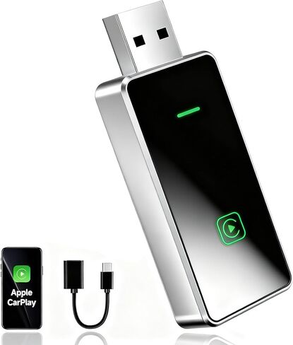 Mini Wireless Carplay Adapter for iPhone, 2025 2 in 1 Stable Universal carplay Adapter, Fast Convert Factory Wired to Wireless CarPlay in Saudi Arabia