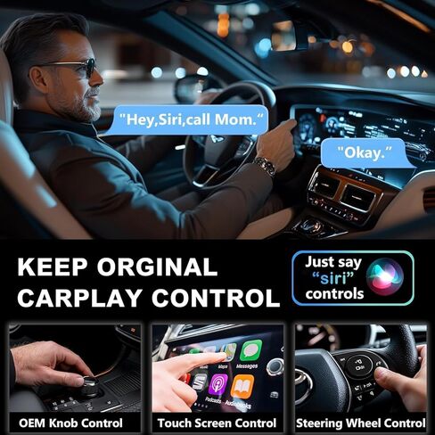 Mini Wireless Carplay Adapter for iPhone, 2025 2 in 1 Stable Universal carplay Adapter, Fast Convert Factory Wired to Wireless CarPlay in Saudi Arabia