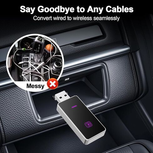 Mini Wireless Carplay Adapter for iPhone, 2025 2 in 1 Stable Universal carplay Adapter, Fast Convert Factory Wired to Wireless CarPlay in Saudi Arabia