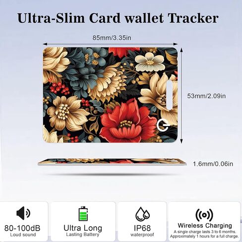 بطاقة تعقب المحفظة (iOS فقط) ، تتبع محفظة بطاقة ذكية قابلة لإعادة الشحن لـ Apple Find ، Thin Bluetooth Tracking Card Tracker ، Finder Key for Keys ، حقائب ، جواز سفر ، ألياف الكربون أسود in Kuwait
