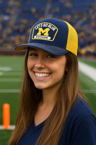 Officially Licensed Michigan University Blue Mesh Trucker Hat Adjustable Classic Team Logo Cap in Saudi Arabia