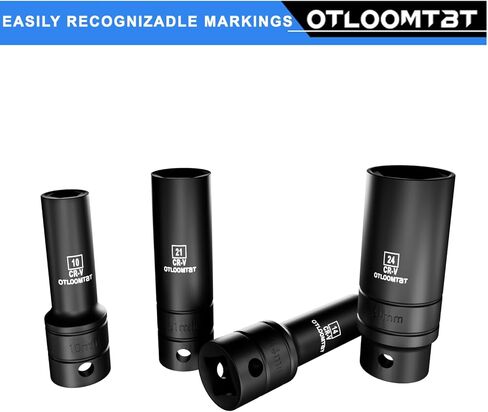 32PCS 1/2" Drive Impact Socket Set - Heavy Duty Industrial-Grade Deep Sockets, Metric/SAE Full Set with Extension Bar, Cr-V Steel Corrosion-Resistant Coating & Premium Storage Case in Kuwait