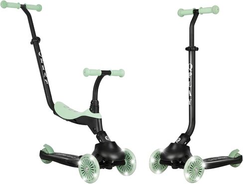 QPlay Toddler Scooter Ages 1 to 6 | Up to 110 Lbs | Kick Scooter with Adjustable Push Handle Height, Lights on Deck & 3 Wheels, Kids Ages 2 to 5 Boys & Girls Gifts (Violet) in Saudi Arabia