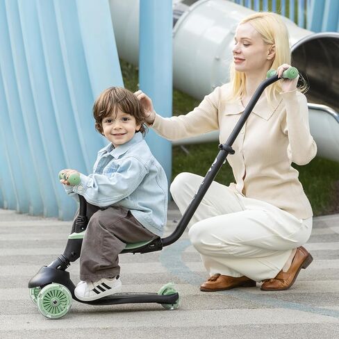 QPlay Toddler Scooter Ages 1 to 6 | Up to 110 Lbs | Kick Scooter with Adjustable Push Handle Height, Lights on Deck & 3 Wheels, Kids Ages 2 to 5 Boys & Girls Gifts (Violet) in Saudi Arabia