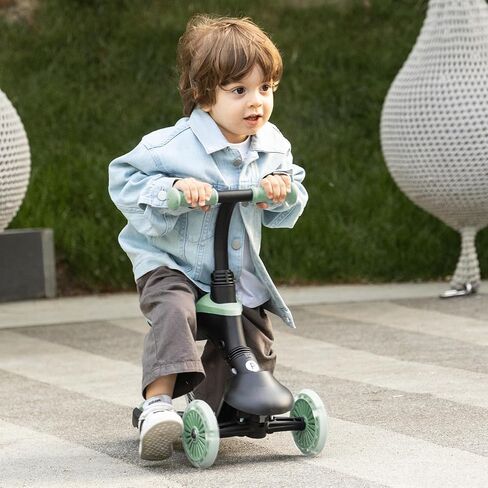 QPlay Toddler Scooter Ages 1 to 6 | Up to 110 Lbs | Kick Scooter with Adjustable Push Handle Height, Lights on Deck & 3 Wheels, Kids Ages 2 to 5 Boys & Girls Gifts (Violet) in Saudi Arabia