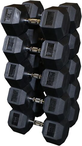 Body-Solid Rubber Coated Hexagon Dumbbells, Hand Weights For Men and Women, Weights Dumbbell for Strength Training, Body Building Home Gym Training Gear in Saudi Arabia