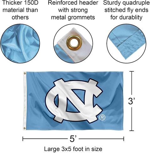 شركة College Flags & Banners Co. UNC Tar Heels شعار كبير جروميت راية العلم in Saudi Arabia
