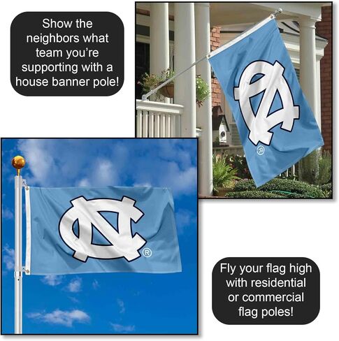 شركة College Flags & Banners Co. UNC Tar Heels شعار كبير جروميت راية العلم in Saudi Arabia