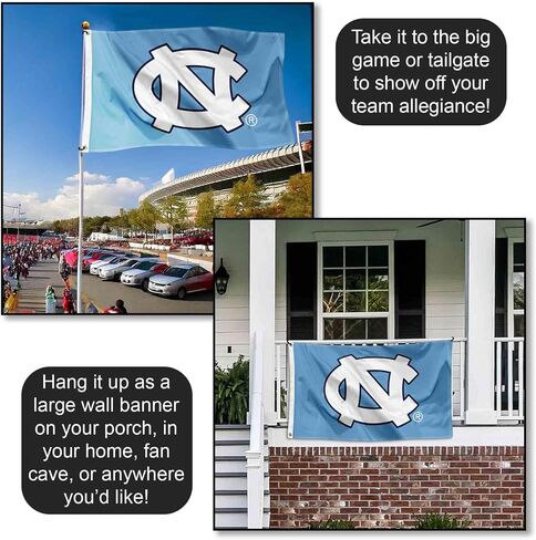 شركة College Flags & Banners Co. UNC Tar Heels شعار كبير جروميت راية العلم in Saudi Arabia