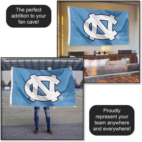 شركة College Flags & Banners Co. UNC Tar Heels شعار كبير جروميت راية العلم in Saudi Arabia
