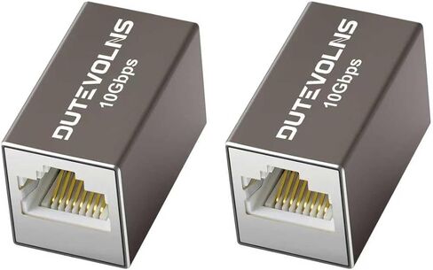 Ethernet Extender 10Gbps, Cat6 RJ45 Coupler, Gigabit PoE Network Coupler | Female to Female LAN Connector, 328FT Long Distance Extend, Aluminum Alloy Shell, for Cat5, Cat6, Cat7, Cat8 Cable (Grey) in Saudi Arabia