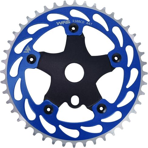 WFS Helix Chainring W/Spider Sprocket 44t 1/8 "110mm BCD 5 ARM HOLE SCHOOL BMX ، Black ، WFS3064-BO in Kuwait