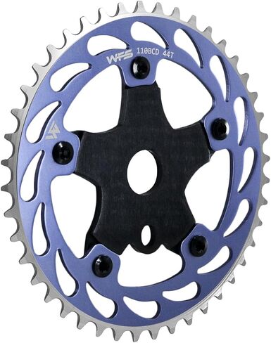WFS Helix Chainring W/Spider Sprocket 44t 1/8 "110mm BCD 5 ARM HOLE SCHOOL BMX ، Black ، WFS3064-BO in Kuwait