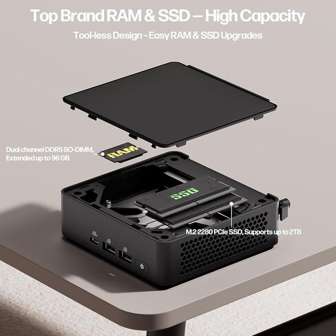 ASUS NUC 15 Pro Mini Computers, Intel Series 2 Core 7 240H(10C/16T, Up to 5.2GHz), 16GB DDR5 RAM, 1TB PCIe SSD, AI Mini PC Win 11 Pro, Intel Graphics, Thunderbolt 4, WiFi 7, BT 5.4, 8K HDR, VESA Mount in Saudi Arabia