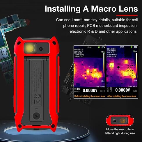 2 in 1 Thermal Imaging with 20000 Counts Multimeter Function Infrared Camera Pixels ISR256x192 Image Resolution 427x320 3.5 inch LCD -20℃ to 550℃ Temperature Range 15 Color Modes in Kuwait