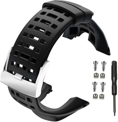 حزام ساعة متوافق مع Suunto Ambit، حزام ساعة بديل من المطاط الناعم لساعة Suunto الذكية Ambit Series 1/2/2S/2R/3 Sport/3 Run/3 Peak in Kuwait