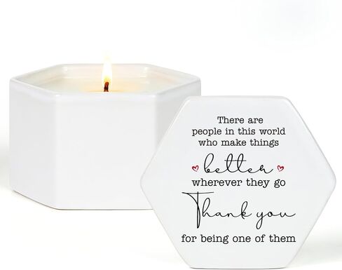 Thank You Gifts for Women Men, 10 Oz Handmade Ceramic Lavender Scented Candle, Hostess Gifts for Women, Thank You Candle, Appreciation Gift for Women Teacher Nurse Doctor Friends Coworkers Employee in Saudi Arabia