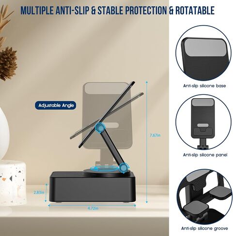 Gifts for Men Women, Cell Phone Stand with Wireless Bluetooth Speaker and Charging, Cool Tech Gadgets, Birthday Gifts for Men Husband Dad Mum, Phone Holder Compatible with iPhone/ipad/Samsung Galaxy in Saudi Arabia
