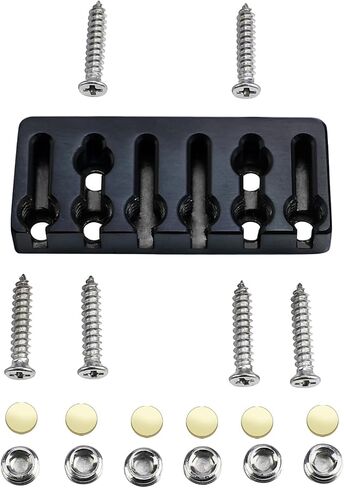 Guitar Bridge String Locks 6 String Guitar Locking Nut Headless Guitar String Lock Titanium Alloy String Locking for Headless Electric Guitar （Black) in Saudi Arabia