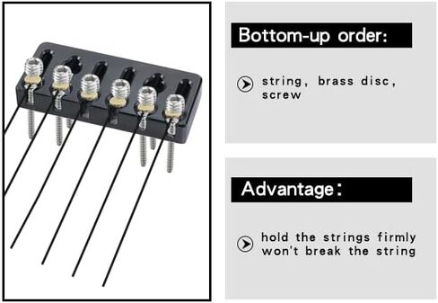 Guitar Bridge String Locks 6 String Guitar Locking Nut Headless Guitar String Lock Titanium Alloy String Locking for Headless Electric Guitar （Black) in Saudi Arabia