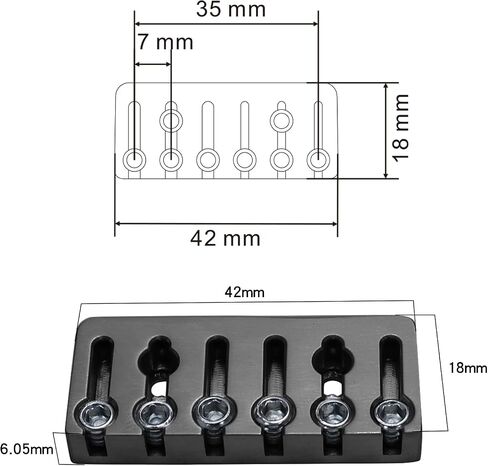 Guitar Bridge String Locks 6 String Guitar Locking Nut Headless Guitar String Lock Titanium Alloy String Locking for Headless Electric Guitar （Black) in Saudi Arabia