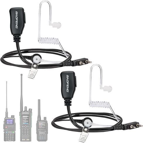 BAOFENG Walkie Talkies Earpiece with Mic 2 Pin Headset Acoustic Tube Walkie Talkie BF-888S UV-5R BF-F8HP PRO AR-5RM K5PLUS UV-32 DM-32 Two Way Radio Earpiece 2 Pack in Saudi Arabia