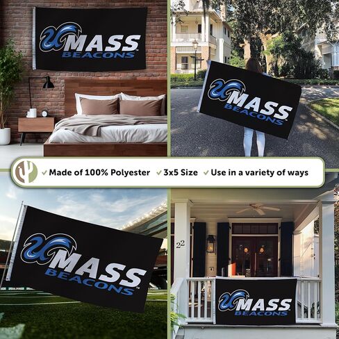 لافتة صبار الصحراء UMass Boston 100% بوليستر للاستخدام الداخلي والخارجي مقاس 3 × 5 أقدام (علم D) in Saudi Arabia
