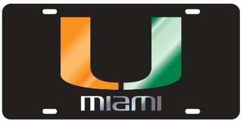 علامة لوحة ترخيص السيارة ذات المرآة السوداء من Miami Hurricanes in Kuwait