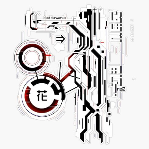 Cybernetic Flower Techwear Sticker Vinyl Waterproof Sticker Decal Car Laptop Wall Window Bumper Sticker 5" in Saudi Arabia