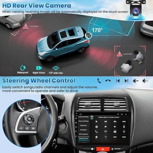 4+64G Android Car Stereo for Mitsubishi Outlander 2008-2015 with Wireless Carplay&Android Auto, 9 Inch IPS Touchscreen Support Bluetooth/GPS/WiFi/FM Radio/DSP/Mirror Link/SWC/Backup Camera in Saudi Arabia