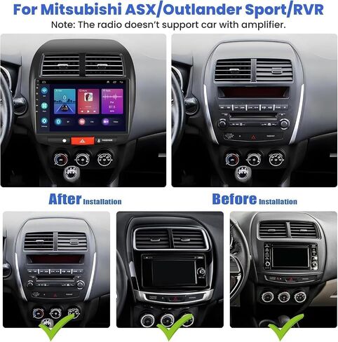 4+64G Android Car Stereo for Mitsubishi Outlander 2008-2015 with Wireless Carplay&Android Auto, 9 Inch IPS Touchscreen Support Bluetooth/GPS/WiFi/FM Radio/DSP/Mirror Link/SWC/Backup Camera in Saudi Arabia