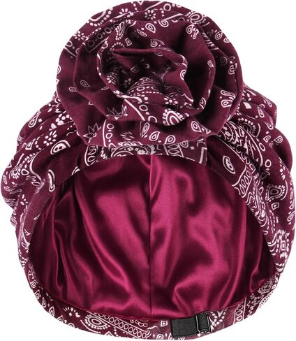 Womens Chemo Headwear Cotton Beanies Satin Lined Bonnet for Sleeping Handmade Flower Turbans for Women in Kuwait