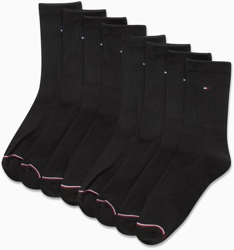 Tommy Hilfiger Womens Crew Socks - 8 Pack Soft Cushion Athletic Sports & Running Mid-Calf Socks for Women (Shoe Size: 4-10) in Saudi Arabia