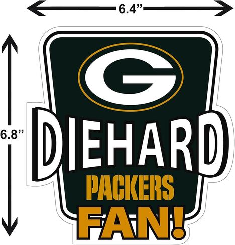 ملصق سيارة Siskiyou Sports NFL Green Bay Packers Die-Hard Fan، ألوان الفريق، مقاس واحد in Saudi Arabia