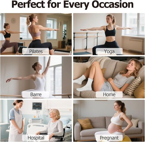 Ruffle Pilates Socks with Grips for Women- Cute Non-Slip Grippy Yoga Socks for Yoga, Pilates, Ballet & Barre, Ideal Gifts-3 Pairs in Saudi Arabia