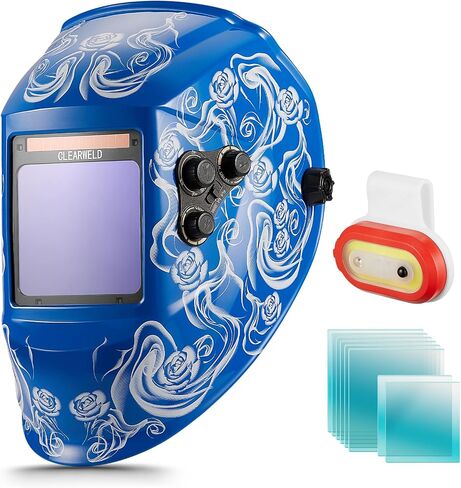 High-Definition Welding Helmet Auto Darkening with a View Like Sunglasses- 180° View 4"X4" Screen with Solar Power, 4 Arc Sensors 2.8/5-9/9-13 Shade for TIG MIG Grinding, Lightweight & Durable in Saudi Arabia