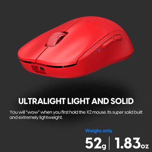 GULSAR GEAMING GEARS X2 MINI MINI Wireless Gaming Mouse ، Ultra Lightweight 1.83 OZ (52 G) ، متماثل ، 2.4 GHz 1 MS ، 26000 DPI ، مستشعر بصري PAW3395 ، TTC Gold Encoder (Mini ، Wireless ، Black) (Reneded) ( in Saudi Arabia
