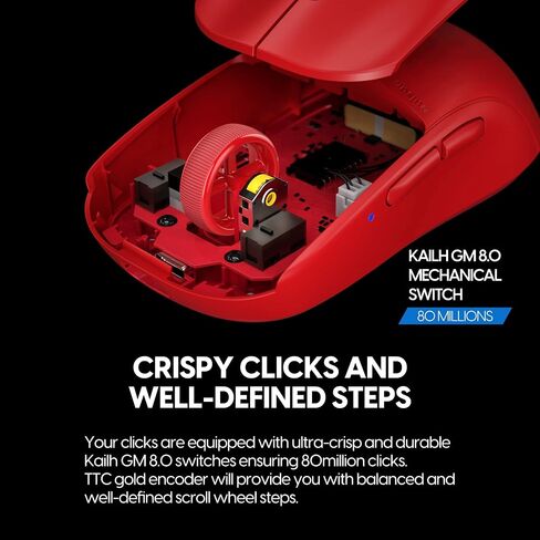 GULSAR GEAMING GEARS X2 MINI MINI Wireless Gaming Mouse ، Ultra Lightweight 1.83 OZ (52 G) ، متماثل ، 2.4 GHz 1 MS ، 26000 DPI ، مستشعر بصري PAW3395 ، TTC Gold Encoder (Mini ، Wireless ، Black) (Reneded) ( in Saudi Arabia