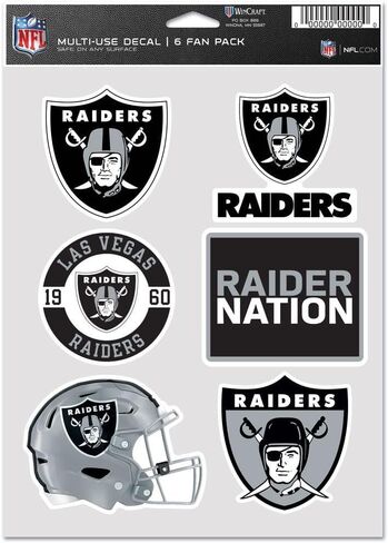 WinCraft NFL Decal Sticker Multi Use 6 Set 19x14cm Las Vegas Raiders in Saudi Arabia