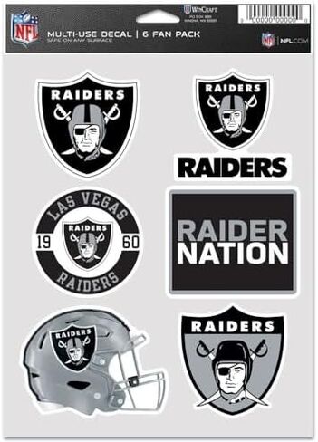 WinCraft NFL Decal Sticker Multi Use 6 Set 19x14cm Las Vegas Raiders in Saudi Arabia