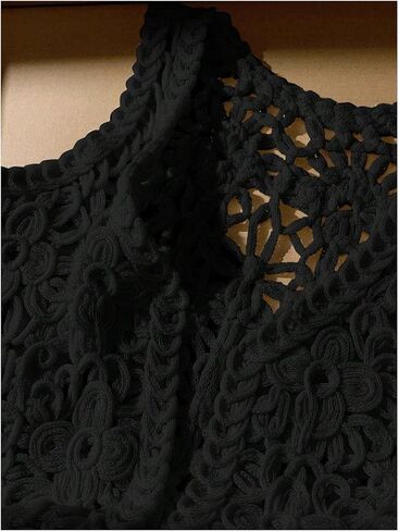 Sweatyrocks Women'slessless Hollow Out Cardigan Vest Veal Open Boho Summer Outwear Outwear in Saudi Arabia