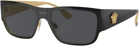 Versace Man Sunglasses Black Frame ، عدسات رمادية داكنة ، 56 ملم in Saudi Arabia