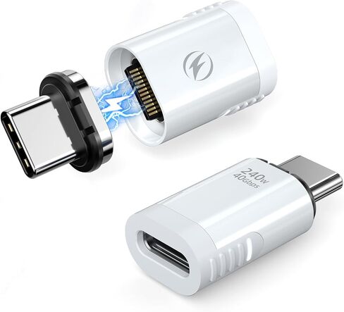 HanCenDa Magnetic USB C Adapter 2Pack, Straight USB C Magnetic Adapter 24Pin 240W USB4 40Gbps 8K 60Hz Video for Thunderbolt 3/4, MacBook Pro/Air iPhone 16/15, Steam Deck, PS5, PSVR2 Blue in Saudi Arabia