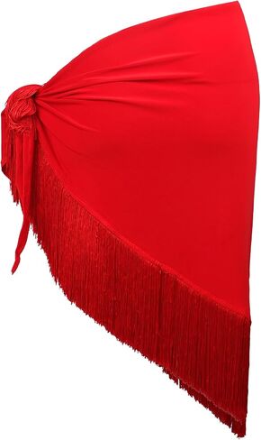 Ladies Latin Dance Fringed Triangle Hip Scarf Women High-Split Tassel Wrap Skirt Rumba Dancing Costume for Salsa Cha-cha in Saudi Arabia
