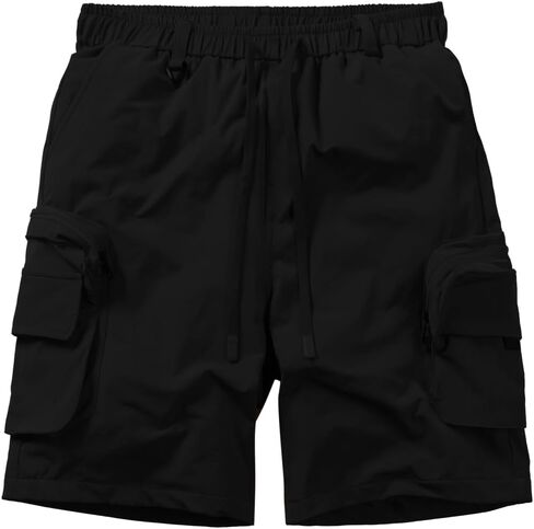 Men's Stretch Cargo Shorts Lightweight with Pockets & Drawstring Elastic Waist - Summer Work Shorts for Outdoor in Saudi Arabia