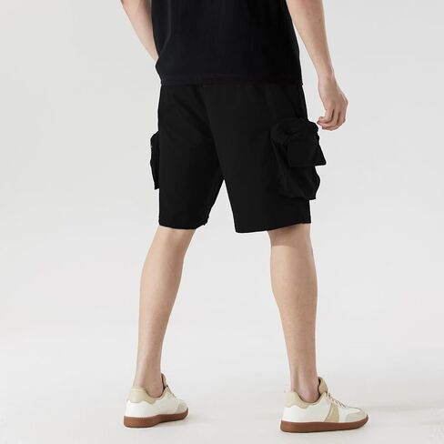 Men's Stretch Cargo Shorts Lightweight with Pockets & Drawstring Elastic Waist - Summer Work Shorts for Outdoor in Saudi Arabia