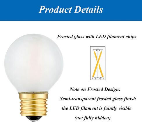 25 واط المصابيح الكهربائية مكافئة E26 Frosted Globe Light Light ، 2W LED LID LID BULB 2700K WHARD WHITE G16.5 LIGH in Saudi Arabia