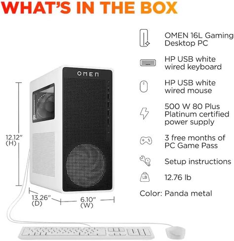 HP Omen 16L Gaming Desktop PC ، AMD Ryzen 7 8700G ، 32 GB RAM ، 1 TB SSD ، NVIDIA GEFORCE RTX 5060 TI ، Windows 11 Home ، Microsoft CoPilot ، Panda Metal ، TG03-0030 (2025) in Saudi Arabia