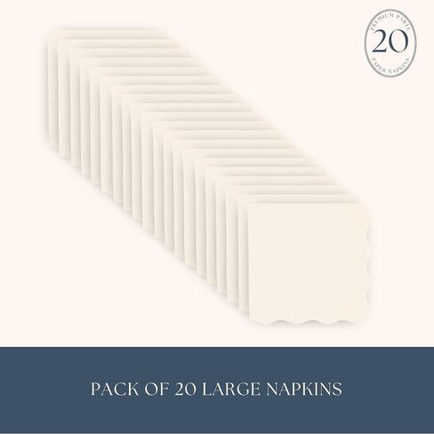 Light Pink Wavy Large Paper Napkins | Premium Party Table Decor, Valentine's Day, Easter, Princess | Happy Birthday Decorations, Lunch Napkins, 3-ply Paper, Pack of 20, 6.5" Folded in Saudi Arabia